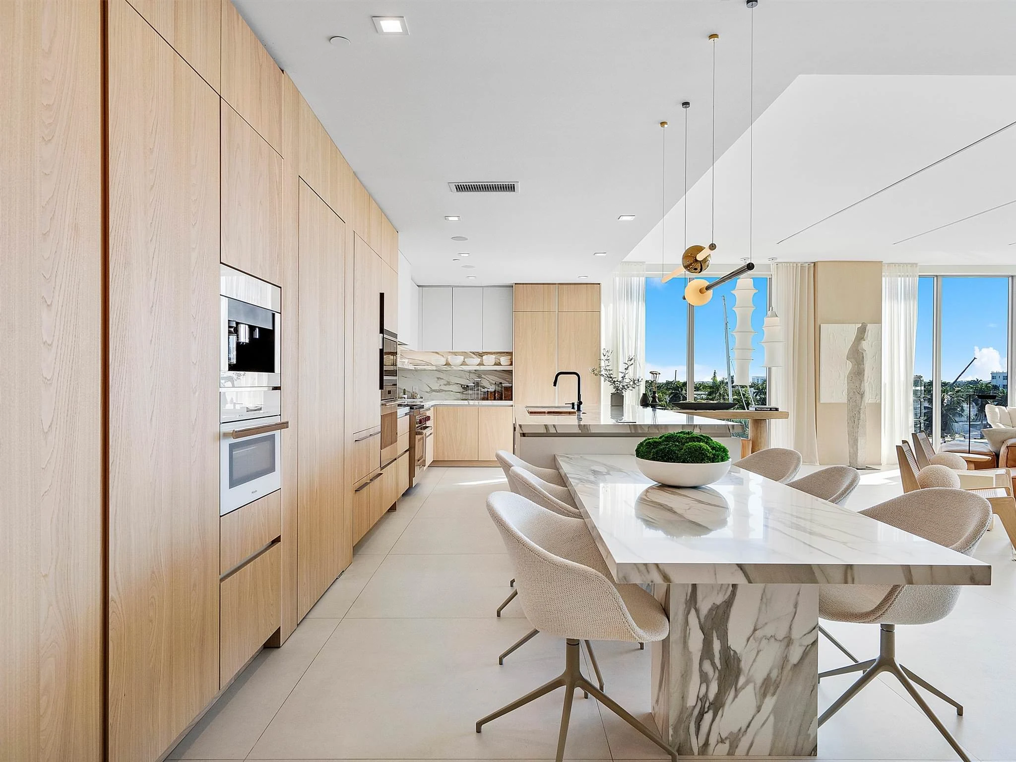 Kitchen in the Isle of Venice residence, designed by Luxe Design Studios