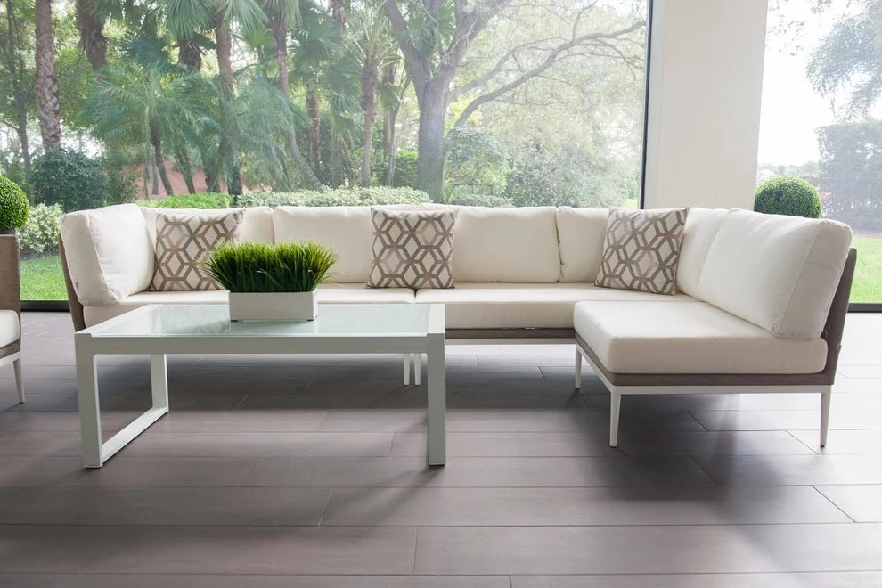 Sunroom in the Jupiter residence, designed by Luxe Design Studios