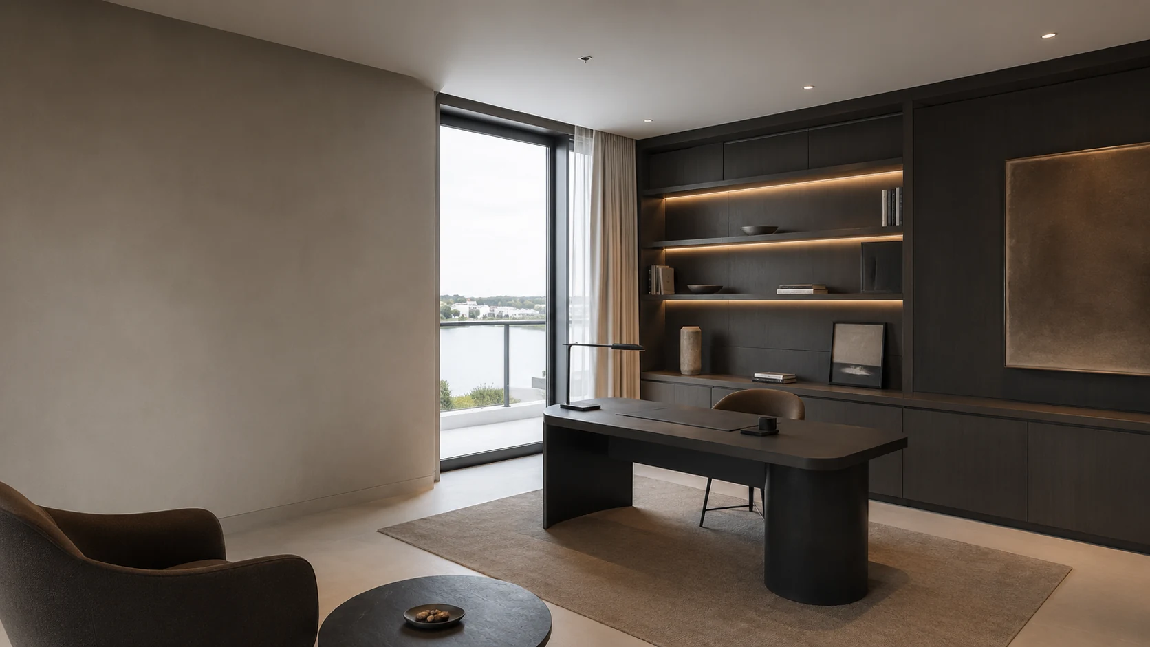 Office in the Naples residence, designed by Luxe Design Studios