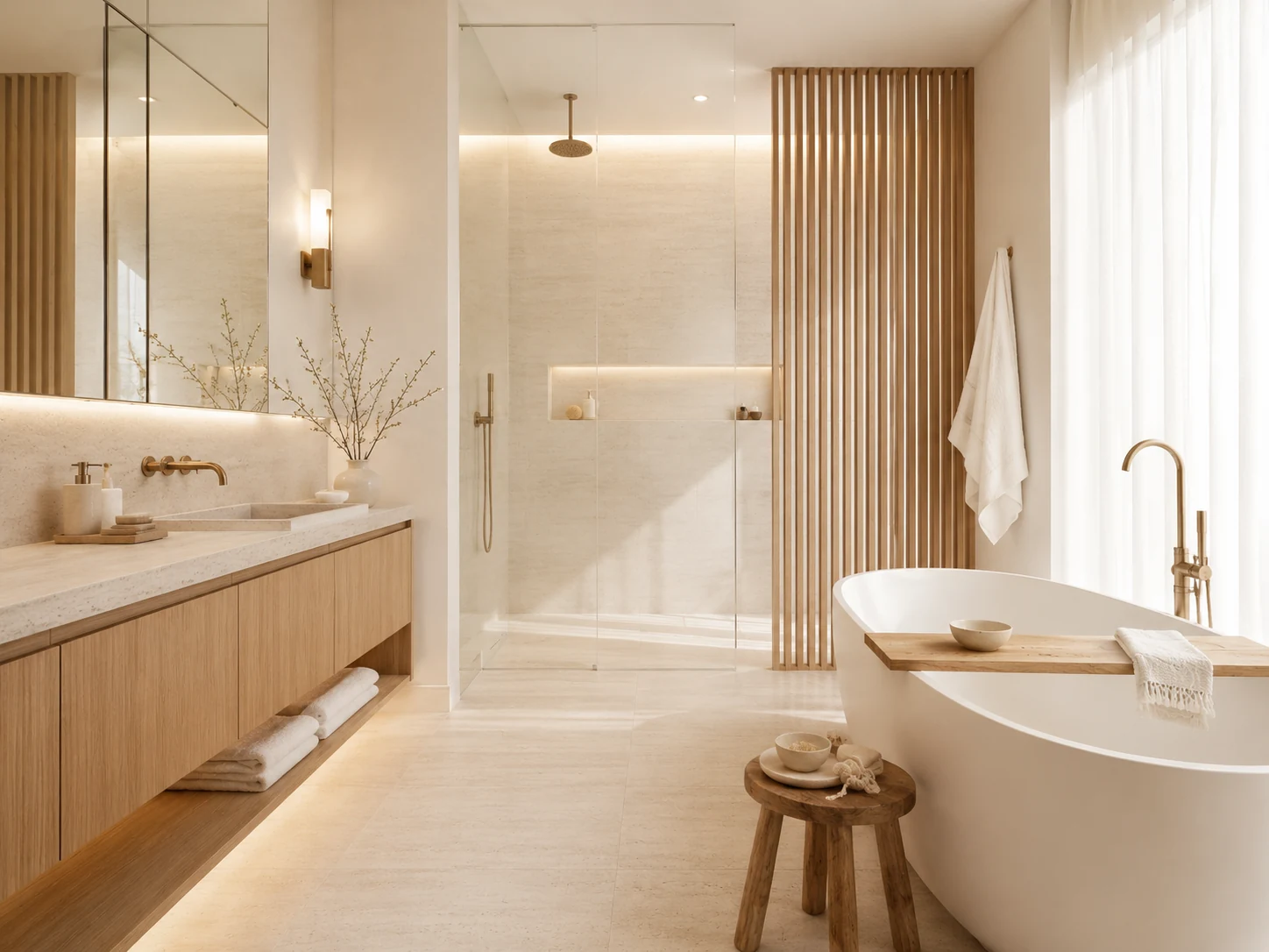 Bathroom in the Port St. Lucie residence, designed by Luxe Design Studios