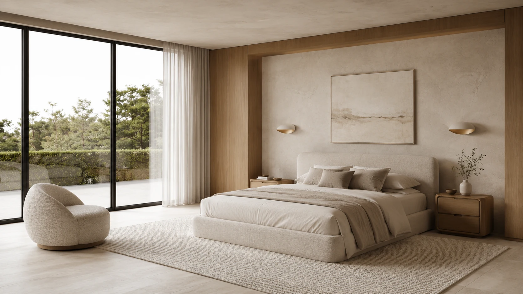 Bedroom in the West Palm Beach residence, designed by Luxe Design Studios