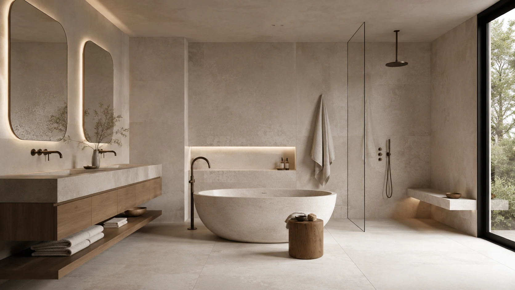 Bathroom in the West Palm Beach residence, designed by Luxe Design Studios